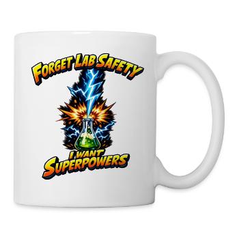 Forgetting lab safety – superpowers - Mug - white - Right