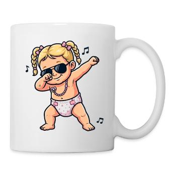 Cute Baby – Blonde Girl - Mug - white - Right