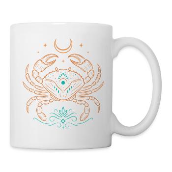 Signe du zodiaque du Cancer – Symbole astrologique - Mug blanc - blanc - Droite