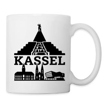 Kassel Wahrzeichen Silhouette - Tasse - Weiß - Rechts