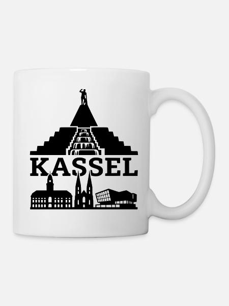 Kassel Wahrzeichen Silhouette - Tasse - Weiß