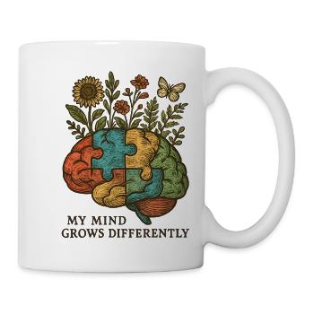 Gehirn-Puzzle wächst anders - Tasse - Weiß - Rechts