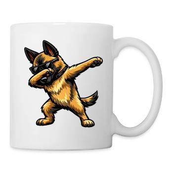 Dabbing Belgischer Schäferhund - Tasse - Weiß - Rechts