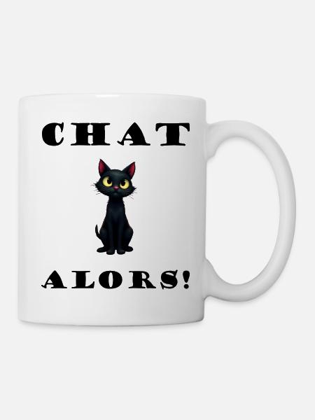 Dann Katze! Katzenvektor-Humor-Design - Tasse - Weiß