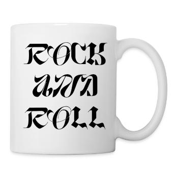 Rock and Roll typography logo design T-Shirt - Mug - white - Right
