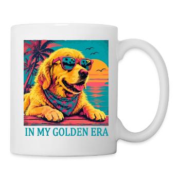 Golden Retriever Era Vintage | Retro Sunset Dog - Mug - white - Right