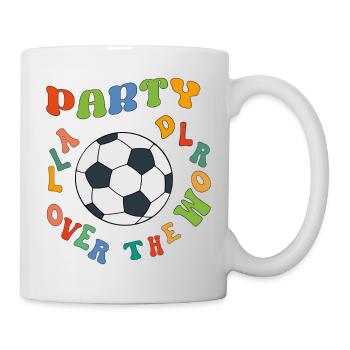 Kunterbunte Fußballparty Weltweit - Tasse - Weiß - Rechts