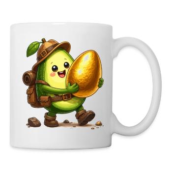 Avocado Abenteurer mit Goldenem Fundstück - Tasse - Weiß - Rechts