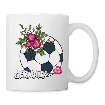 Football avec des roses - Mug blanc - blanc - Droite