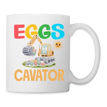 Joyeuse Pâques, douce chasse aux œufs du lapin, œufs de Pâques - Mug blanc - blanc - Droite