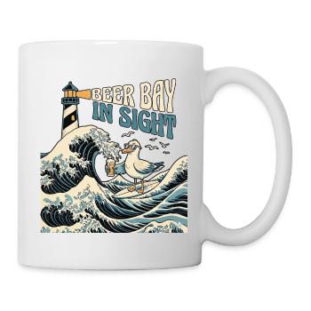 Mouette de la baie de bière de Kanagawa - Mug blanc - blanc - Droite