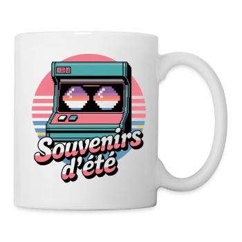 Souvenirs d’Été Pixel Art Rétro Arcade Vintage  - Mug blanc - blanc - Droite