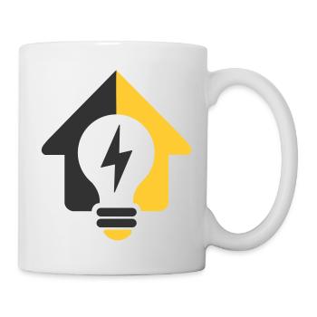 Elektro Haus Glühbirne Logo - Tasse - Weiß - Rechts