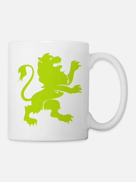 Leuchtender Löwe Silhouette - Tasse - Weiß