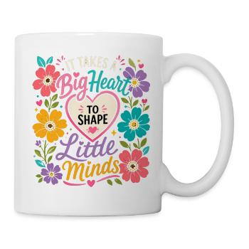 Big Heart Little Minds - Educator Teacher Flowers - Mug - white - Right