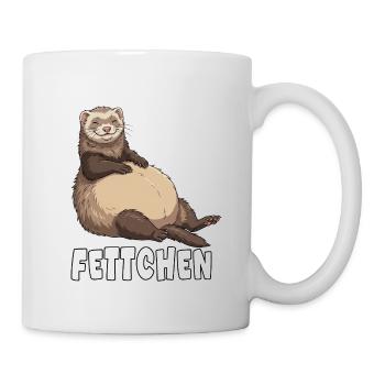 Lustiges Frettchen Outfit Dick, Fett & Übergewicht - Tasse - Weiß - Rechts