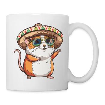 Sombrero drôle de hamster - Mug blanc - blanc - Droite