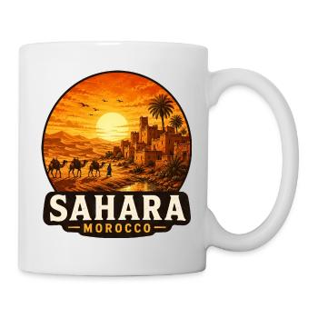 Coucher de soleil dans le désert du Sahara Maroc - Mug blanc - blanc - Droite