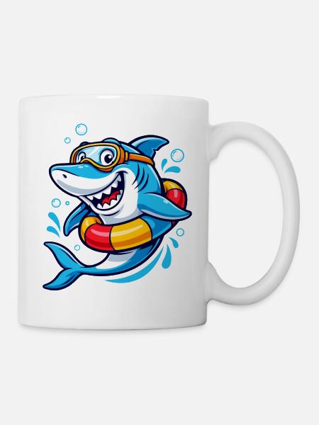 Cooler Badehai - Tasse - Weiß