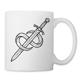 Schwert Magie Fantasy Rollenspiel Tabletop - Tasse - Weiß - Rechts