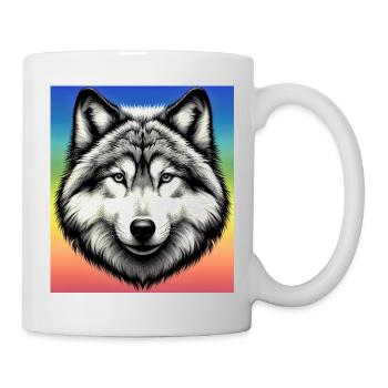 Wolf - Tasse - Weiß - Rechts
