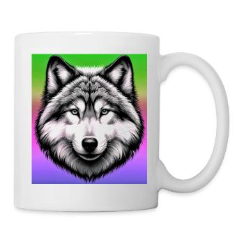Wolf - Tasse - Weiß - Rechts