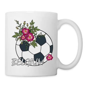 Football with roses Belgium - Mug - white - Right