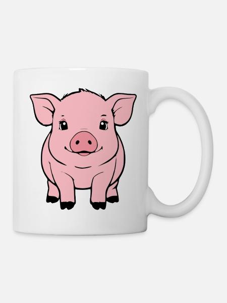 Schwein Schweinchen Bauern Geschenk Landwirt - Tasse - Weiß
