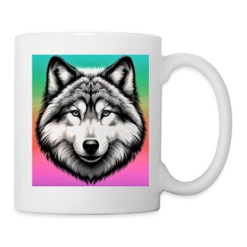 Wolf - Tasse - Weiß - Rechts
