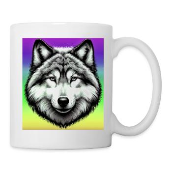 Wolf - Tasse - Weiß - Rechts