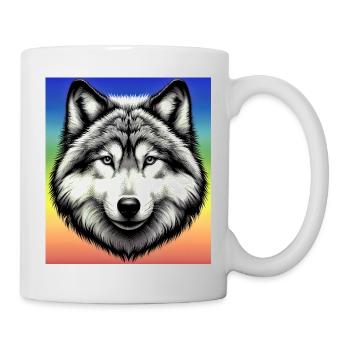Wolf - Tasse - Weiß - Rechts