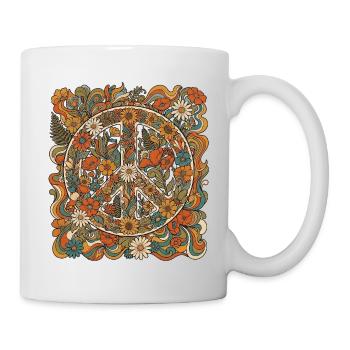 Fleurs des années 60 de la paix - Mug blanc - blanc - Droite