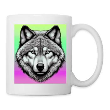 Wolf - Tasse - Weiß - Rechts