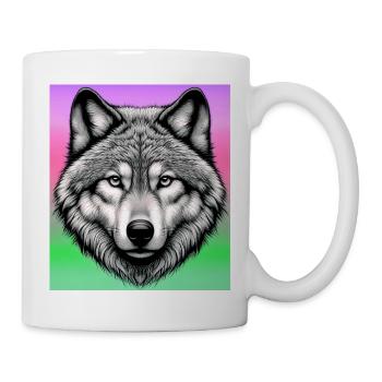 Wolf - Tasse - Weiß - Rechts