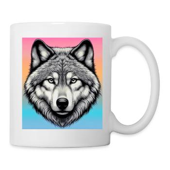 Wolf - Tasse - Weiß - Rechts