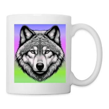 Wolf - Tasse - Weiß - Rechts
