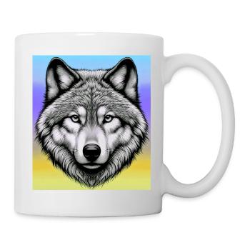 Wolf - Tasse - Weiß - Rechts