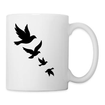 Flying Birds Silhouette Freedom Sticker - Mug - white - Right