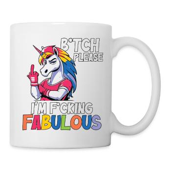 Regenbogen Unicorn Spruch ich bin toll - Tasse - Weiß - Rechts