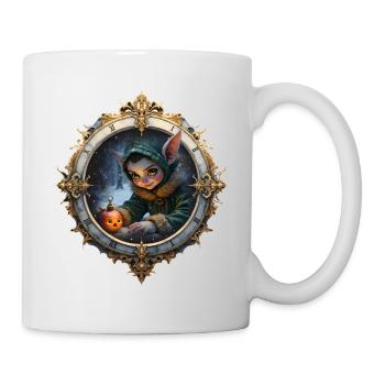 Elf boy in golden watch - Mug - white - Right