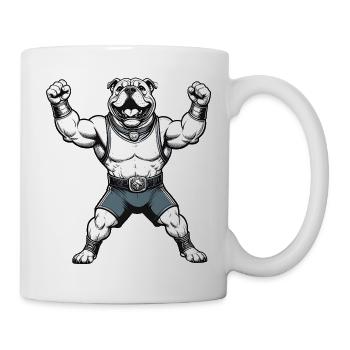 Kampf-Bulldog Wrestler - Tasse - Weiß - Rechts