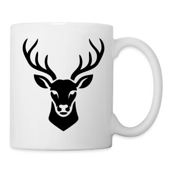 Schwarzes minimalistisches heiliges Reh - Tasse - Weiß - Rechts