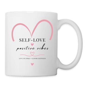 Self Love Herz | Positive Vibes Design - Tasse - Weiß - Rechts