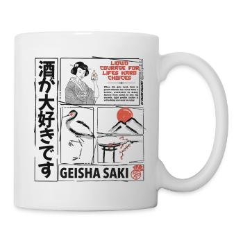 Geisha Saki – For life's hard choices - Tasse - Weiß - Rechts