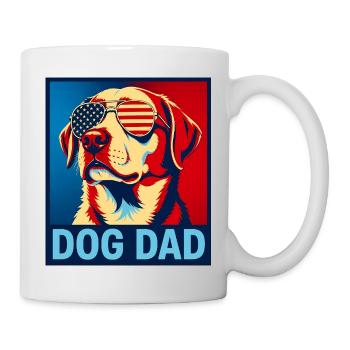 Patriotic Dog Dad – Drôle de Dog Dad pour - Mug blanc - blanc - Droite