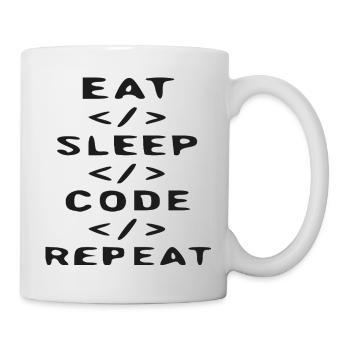 Eat Sleep Code Repeat - Code Icon - Mug - white - Right