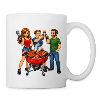 Barbecue entre amis - Mug blanc - blanc - Droite