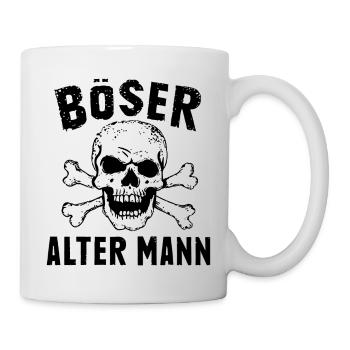 Böser alter Mann Totenkopf Lustiges Skull Vintage - Tasse - Weiß - Rechts