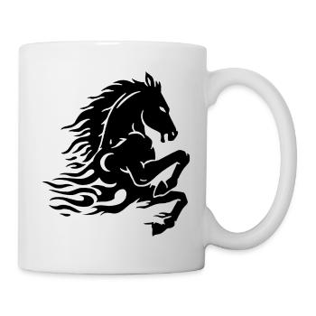 Cheval de feu (noir) - Mug blanc - blanc - Droite