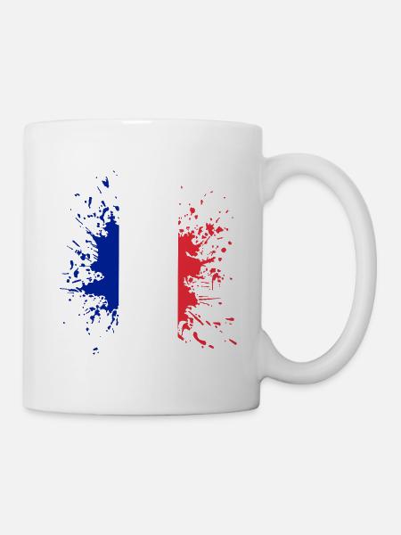 FranzösischeFlagge Spritzer - Tasse - Weiß